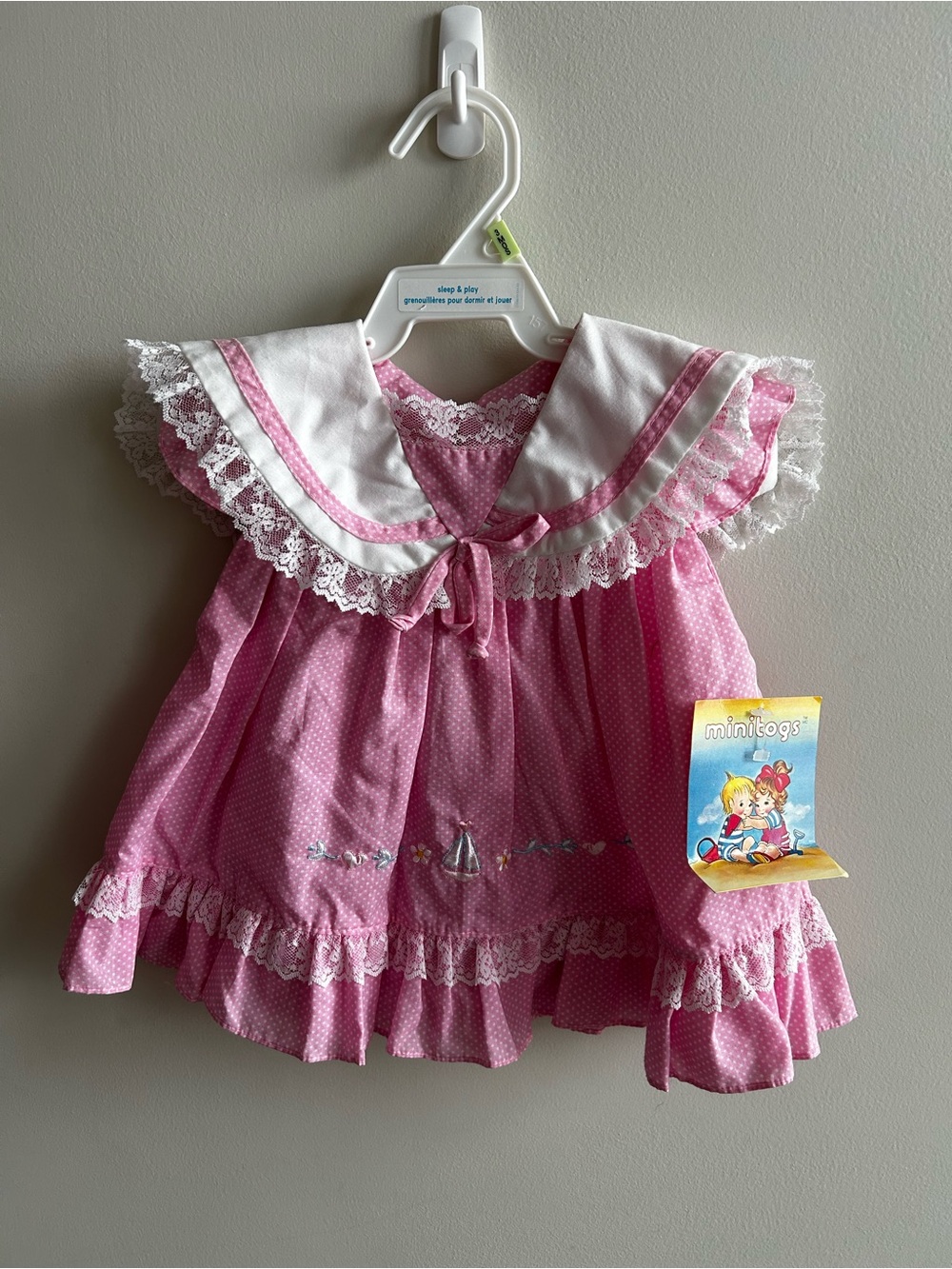 NWT Vintage Mini Tog Sailor Dress Frilly Lace